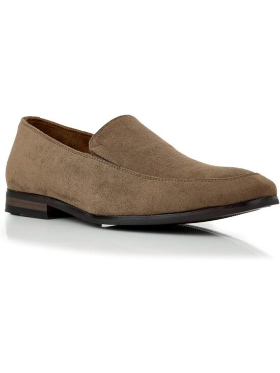 ?Men\'s Cognac Suede Slip-On Comfortable Round Toe Non Slip Fashion Loafers